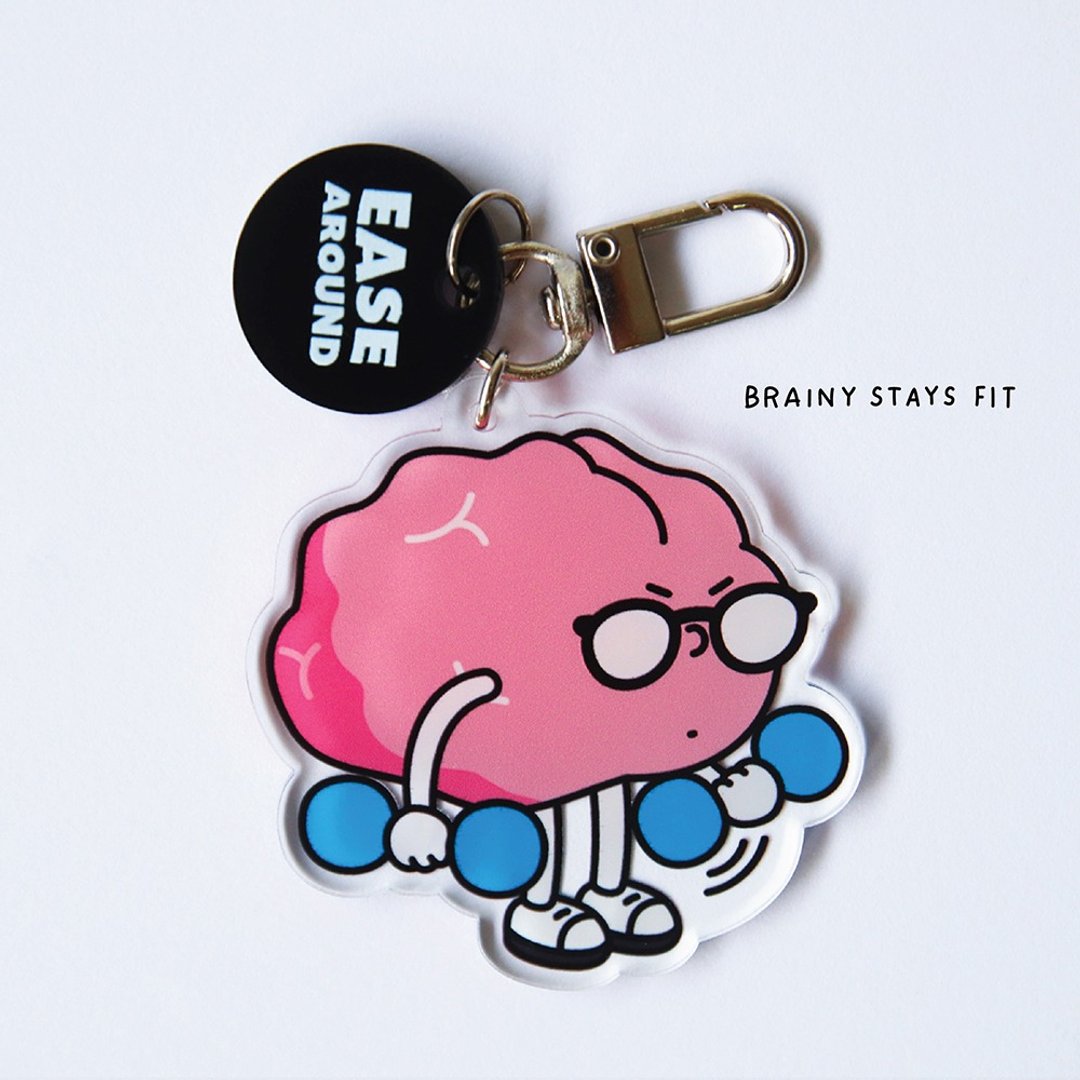 钥匙圈 - BRAINY STAYS FIT - 钥匙链/钥匙包 - 压克力 多色