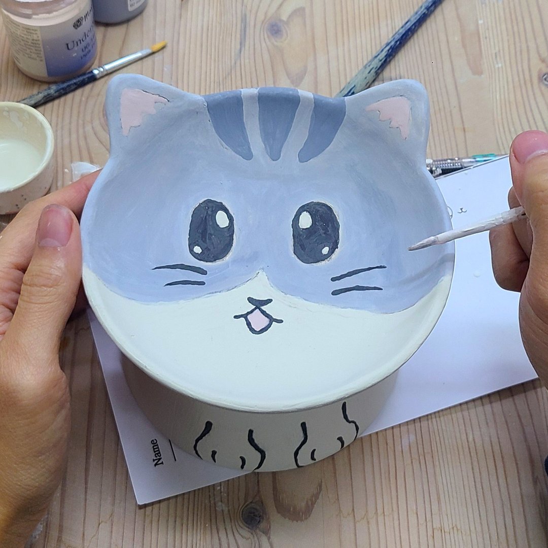 猫食盆/猫碗色釉上色班 (必须最少二人同行) - 陶艺 - 陶 