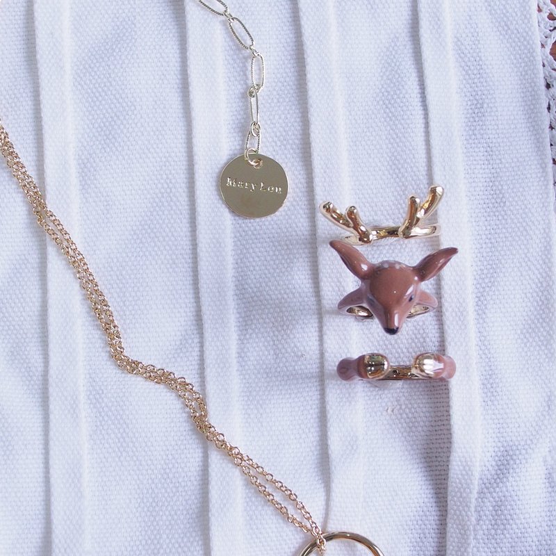 3-Piece Of Deer Rings. - 戒指 - 其他金属 咖啡色