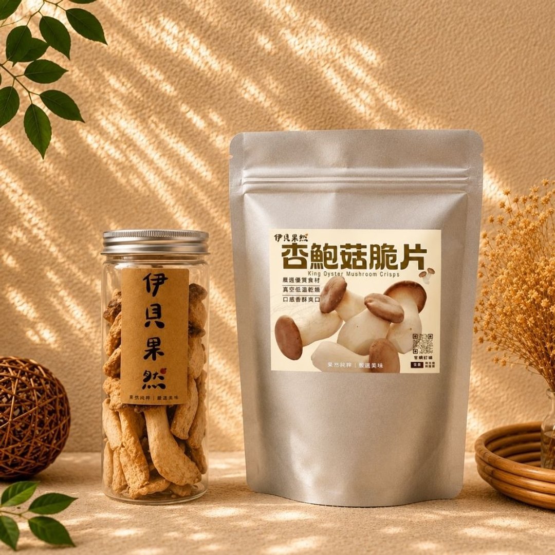 【伊贝果然】杏鲍菇脆片 - 水果干 - 防水材质 