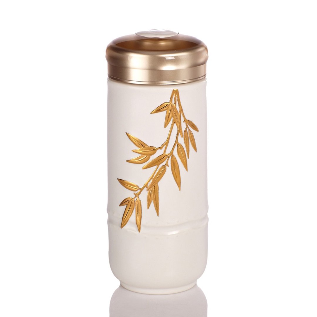 富贵金竹随身杯 / 大 / 双层 / 2色 350ml - 水瓶/水壶 - 瓷 白色