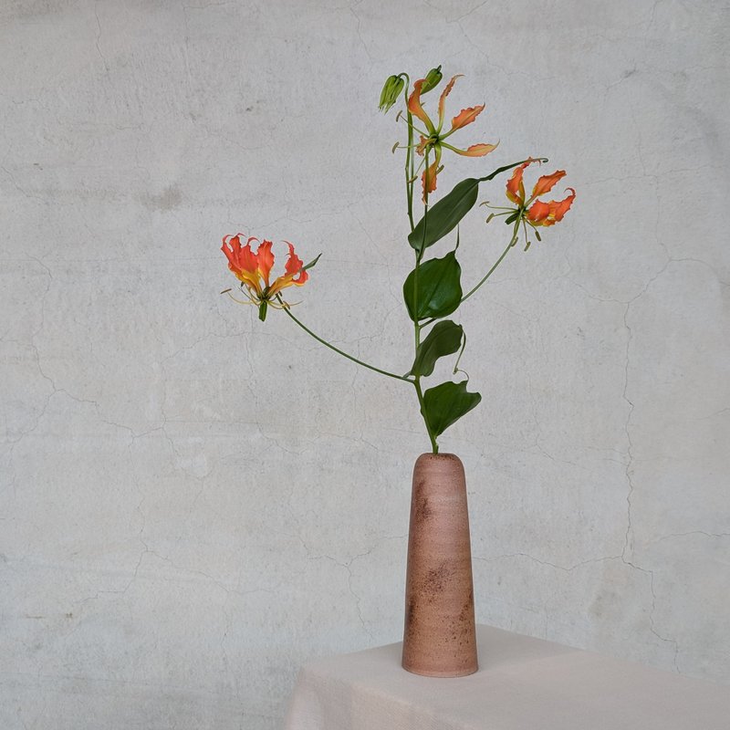褐茶长瓶 花瓶 花器 - 花瓶/陶器 - 陶 咖啡色