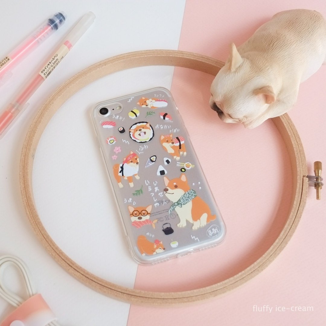 Mobile Case: JOD Shiba - 手机壳/手机套 - 硅胶 咖啡色
