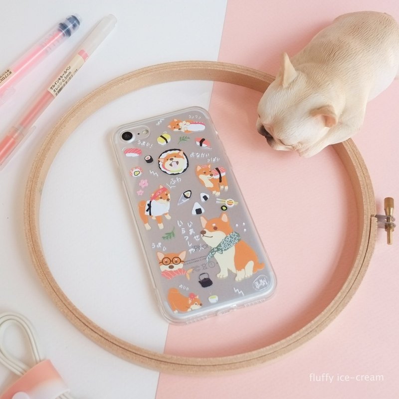 Mobile Case: JOD Shiba - 手机壳/手机套 - 硅胶 咖啡色