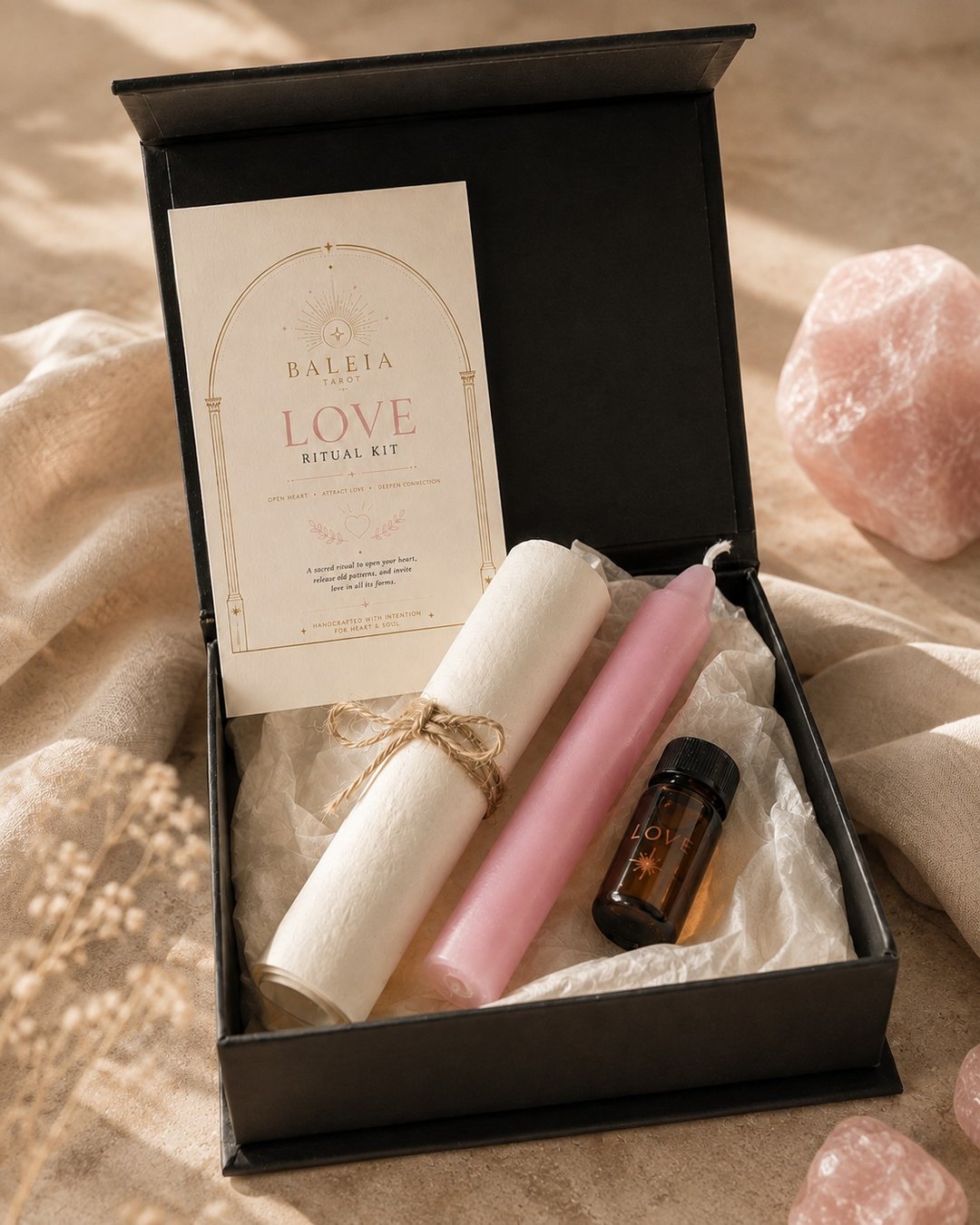 Love Ritual Kit 爱情仪式套组 吸引良缘・自爱・关系祝福 - 香薰/精油/线香 - 其他材质 粉红色