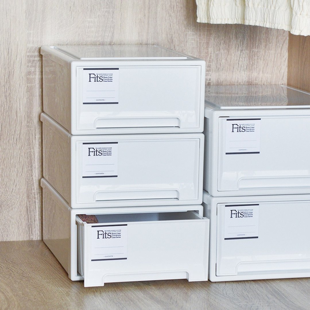 日本天马 Fits MONO纯白系随选22.4宽单层抽屉收纳箱-3入 - 收纳用品 - 塑料 白色