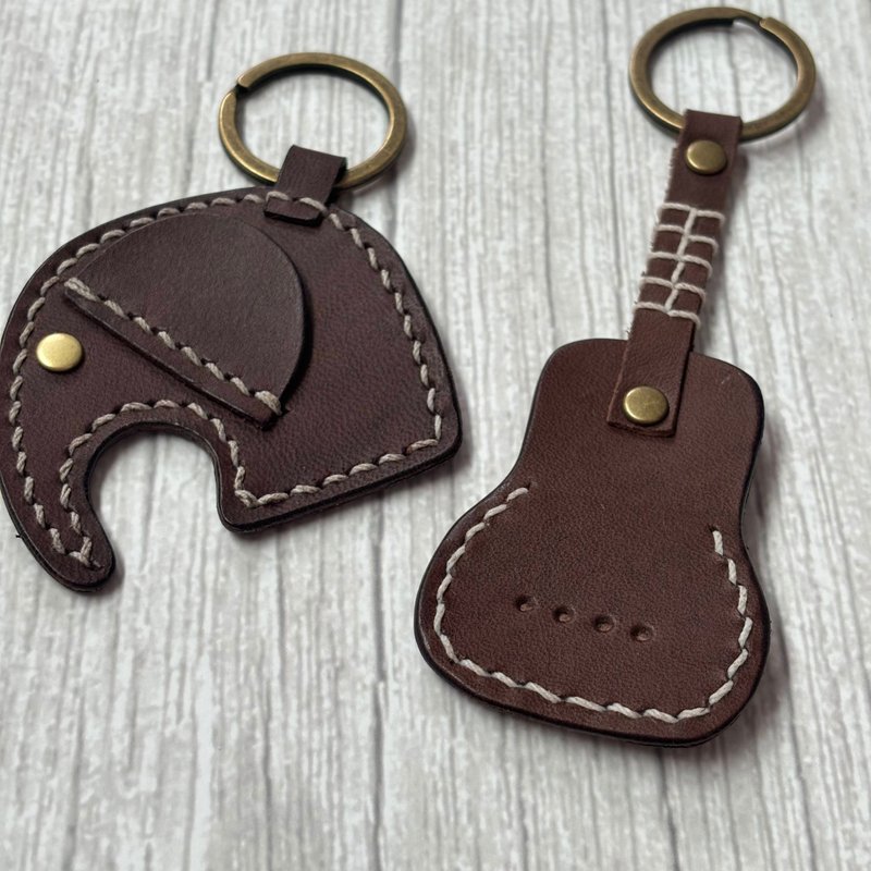 钥匙圈 / 咖啡色 - 钥匙链/钥匙包 - 真皮 
