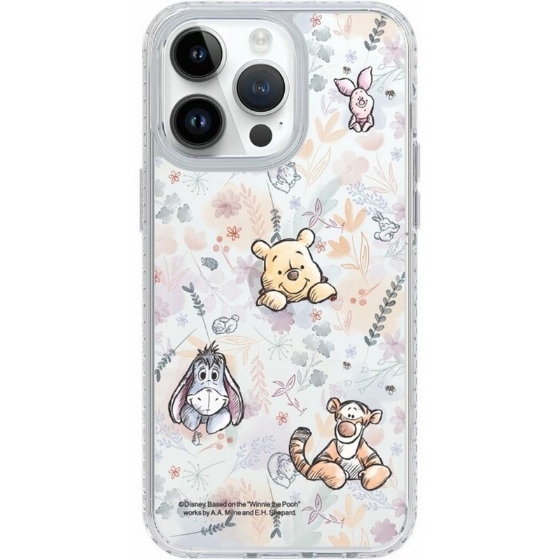 小熊维尼图案 iPhone16 Samsung S25 气垫标准防摔镜面手机壳 - 手机壳/手机套 - 塑料 多色