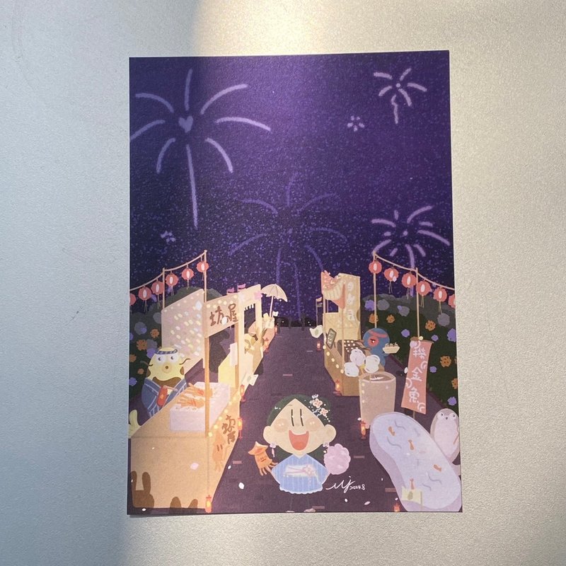 养鱼要写明信片-阿钧的夏日祭典 - 卡片/明信片 - 纸 紫色