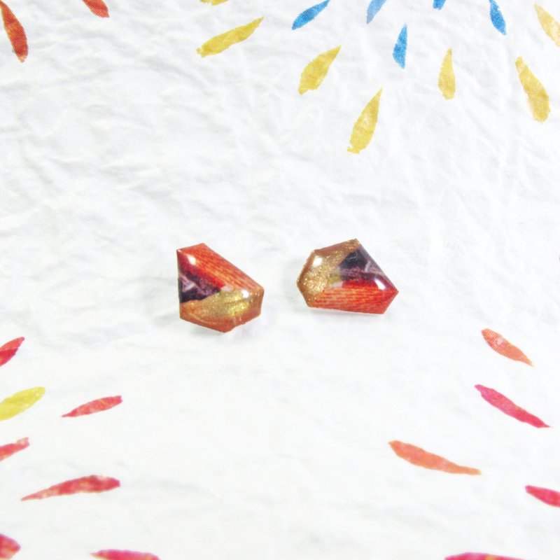 【 耳环 】小春奶奶的秘密*可改夹式 - 耳环/耳夹 - 塑料 红色