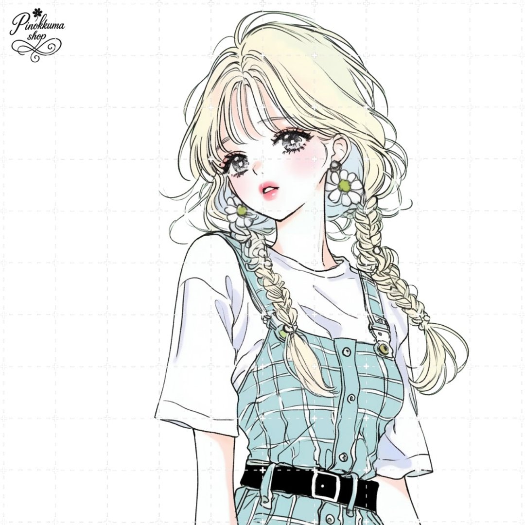 1款 pinokkumashop 人物贴纸 女孩贴纸 拼贴素材 - 贴纸 - 纸 