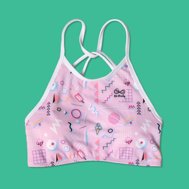 Hello Icecream High neck Sport bras - 女装泳衣/比基尼 - 其他材质 粉红色