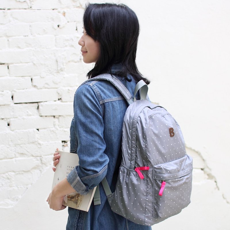 柔星收纳后背包-灰色(A4 OK) _100416-02 - 后背包/双肩包 - 其他材质 灰色