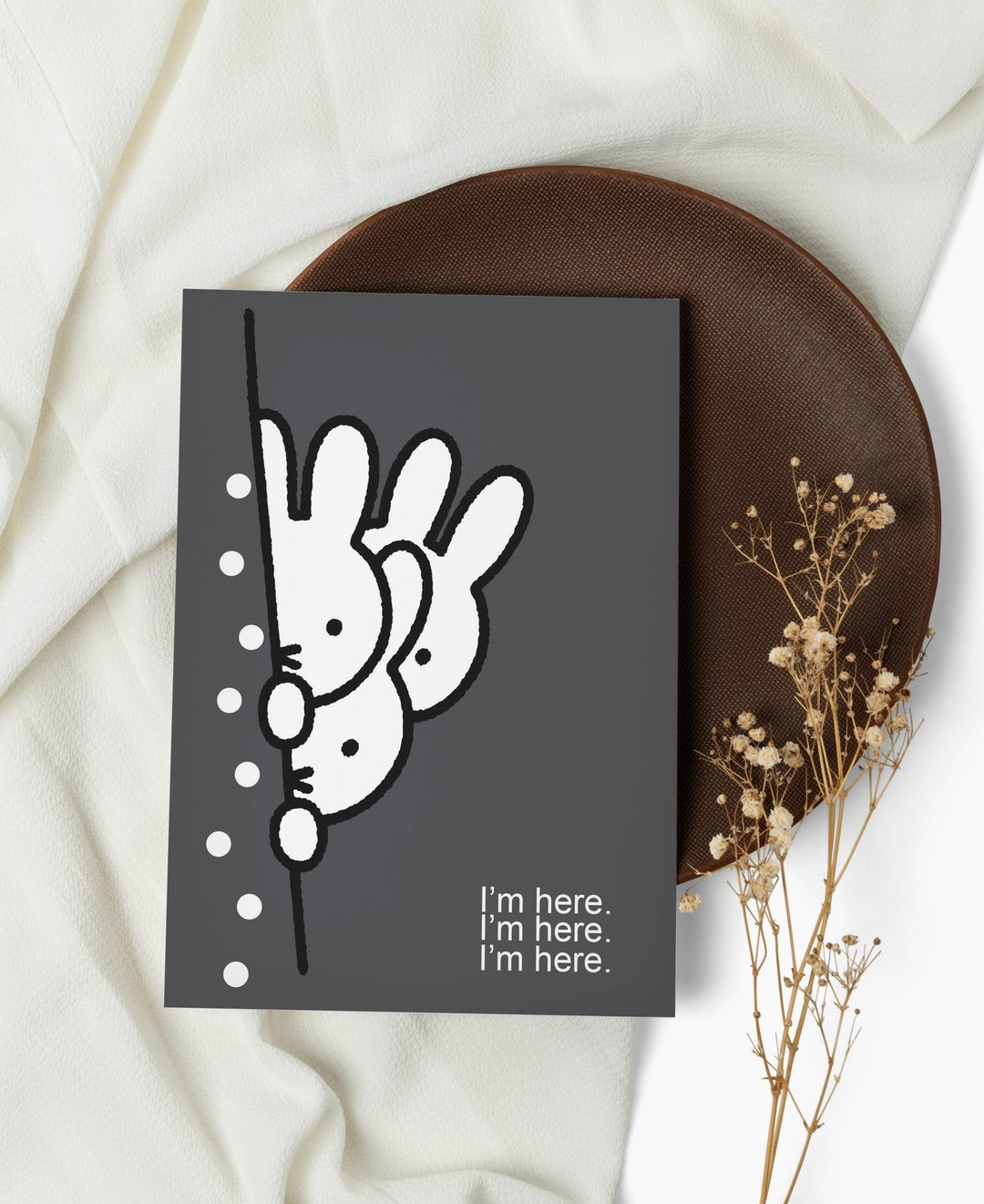 【Pinkoi x miffy】米飞兔 Miffy文具系列 明信片 我们都在3 - 卡片/明信片 - 纸 黑色