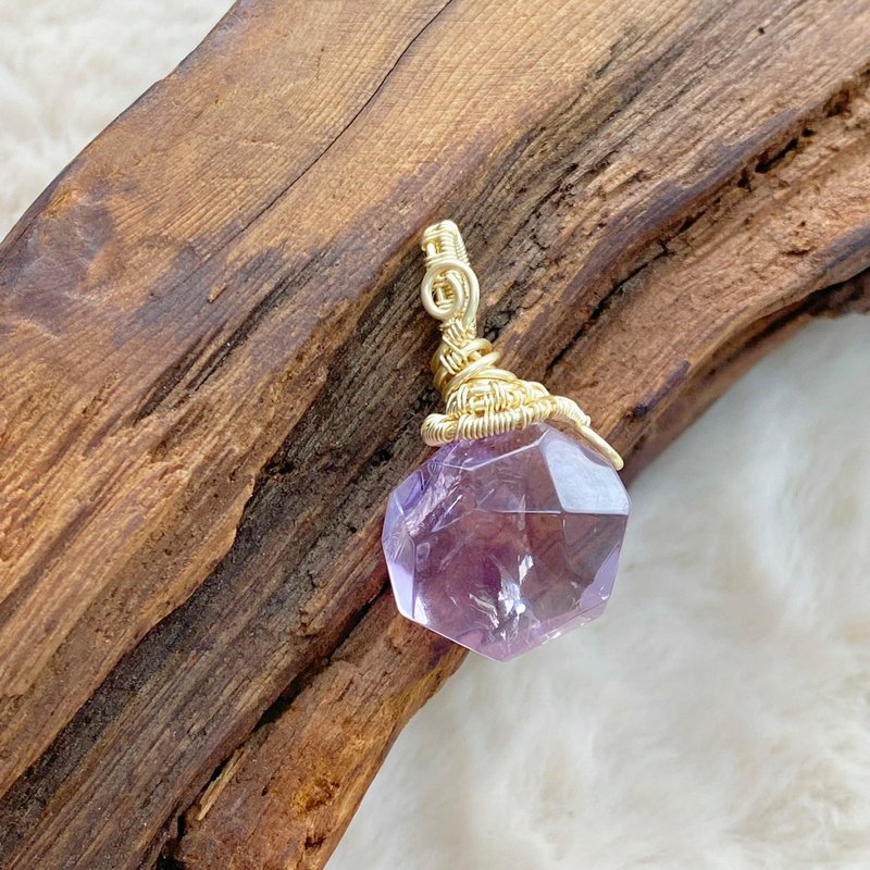 【原石手编】玻利维亚紫水晶吊坠项链 / 可定制挂件 - 项链 - 水晶 紫色