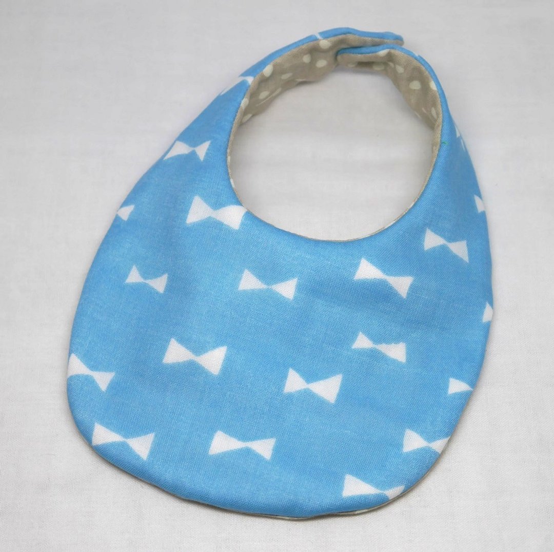 Japanese Handmade 8-layer-gauze Baby Bib - 围嘴/口水巾 - 棉 蓝色