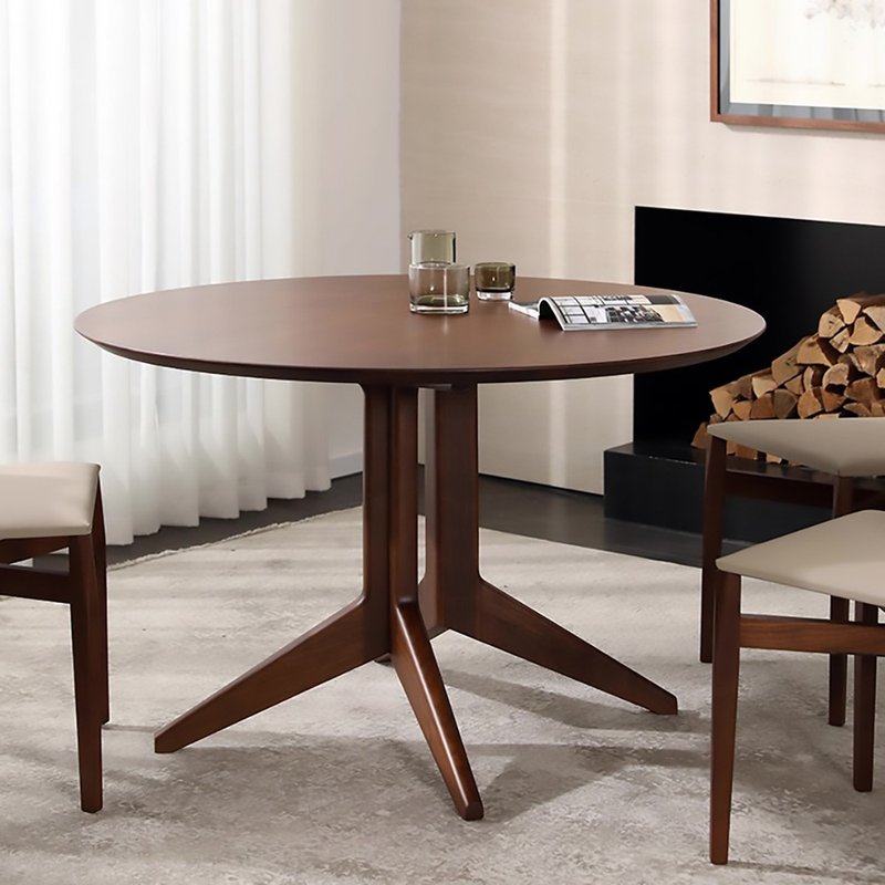 【D3原木家居】Orra 北美胡桃木圆桌-100/110/120 cm - 餐桌/书桌 - 木头 