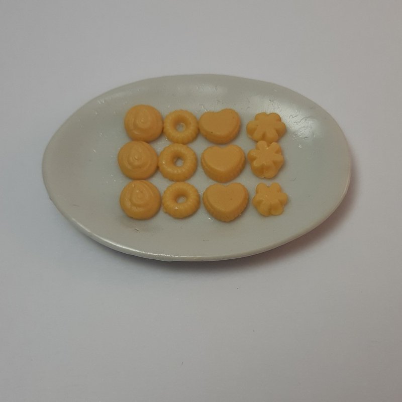 Cookies 4 styles Food Miniature Dollhouse collectible decorate - 摆饰 - 粘土 黄色