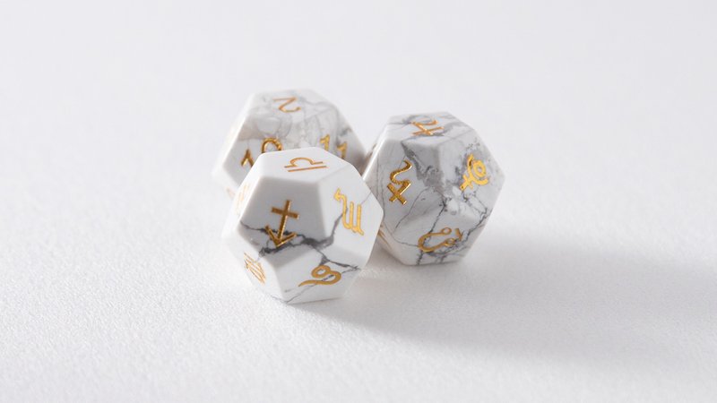 占星骰子 - 白松石 (不含书盒) - 其他 - 宝石 白色