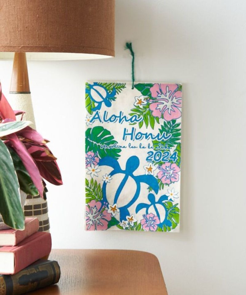 【现货热卖】特价 2024年 夏威夷鲜艳花朵海龟 年历4NSP3302 - 年历/台历 - 纸 