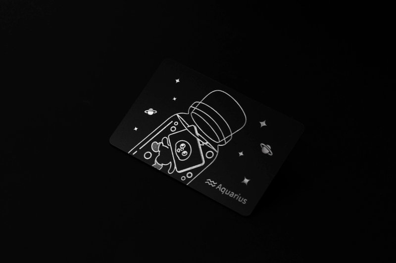 【星座系列】水瓶座碰卡(赠钥匙圈) - 数码小物 - 塑料 黑色