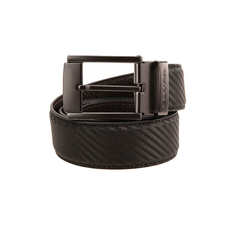 CUMAR 头层牛皮 CARBON FIBER 针扣皮带 - 皮带/腰带 - 真皮 黑色