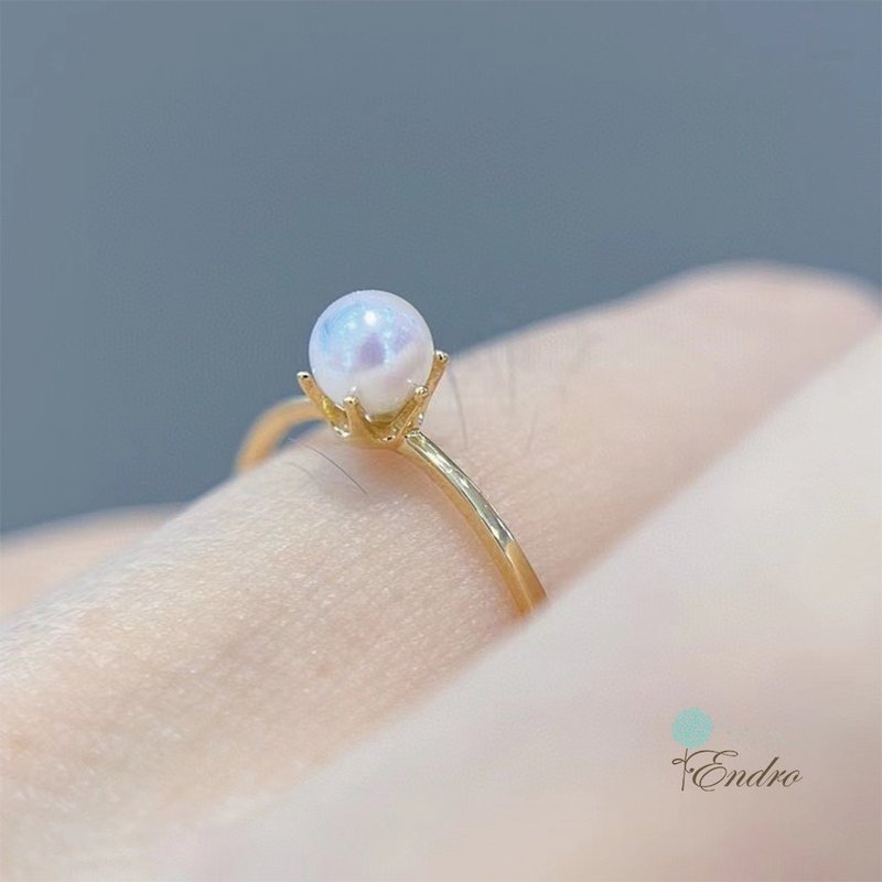 ENDRO ACC 18K 皇冠AKOYA海水珍珠戒指 - 项链 - 珍珠 白色