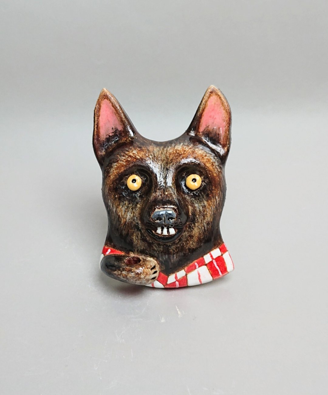 台湾犬扩香器01(手工陶制品) - 香薰/精油/线香 - 陶 白色