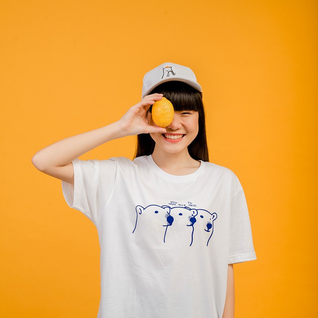 How (not) to wear your mask, Changeable color t-shirt - 男装上衣/T 恤 - 棉 白色