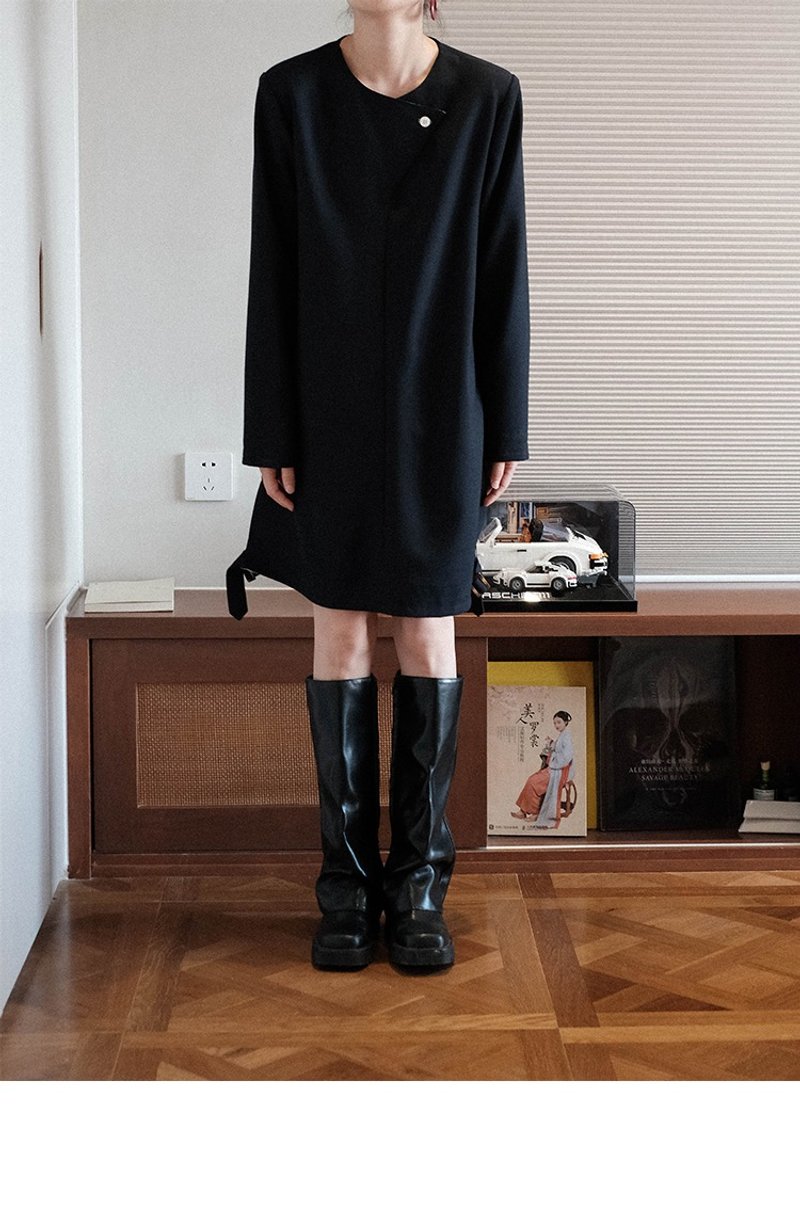 法式 小香风连衣裙女春秋高级感气质中长款洋装西装裙 - 洋装/连衣裙 - 其他材质 