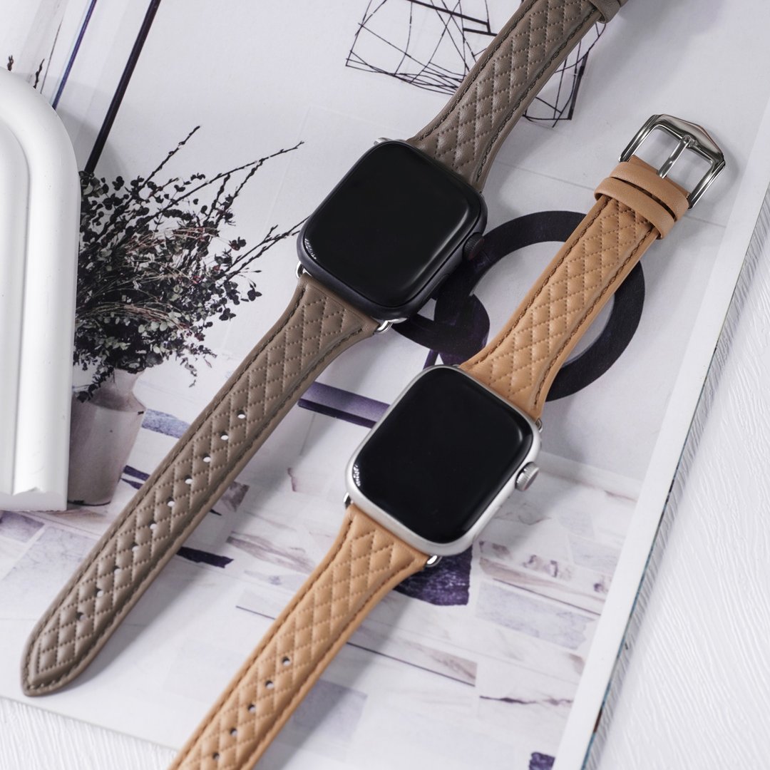 Apple watch - 菱格纹真皮苹果表带 - 表带 - 真皮 