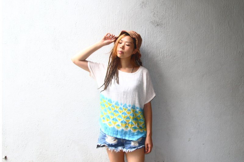 手染 扎染 棉麻上衣 |  巨人染 Giants Tie Dye - 女装上衣 - 棉 多色