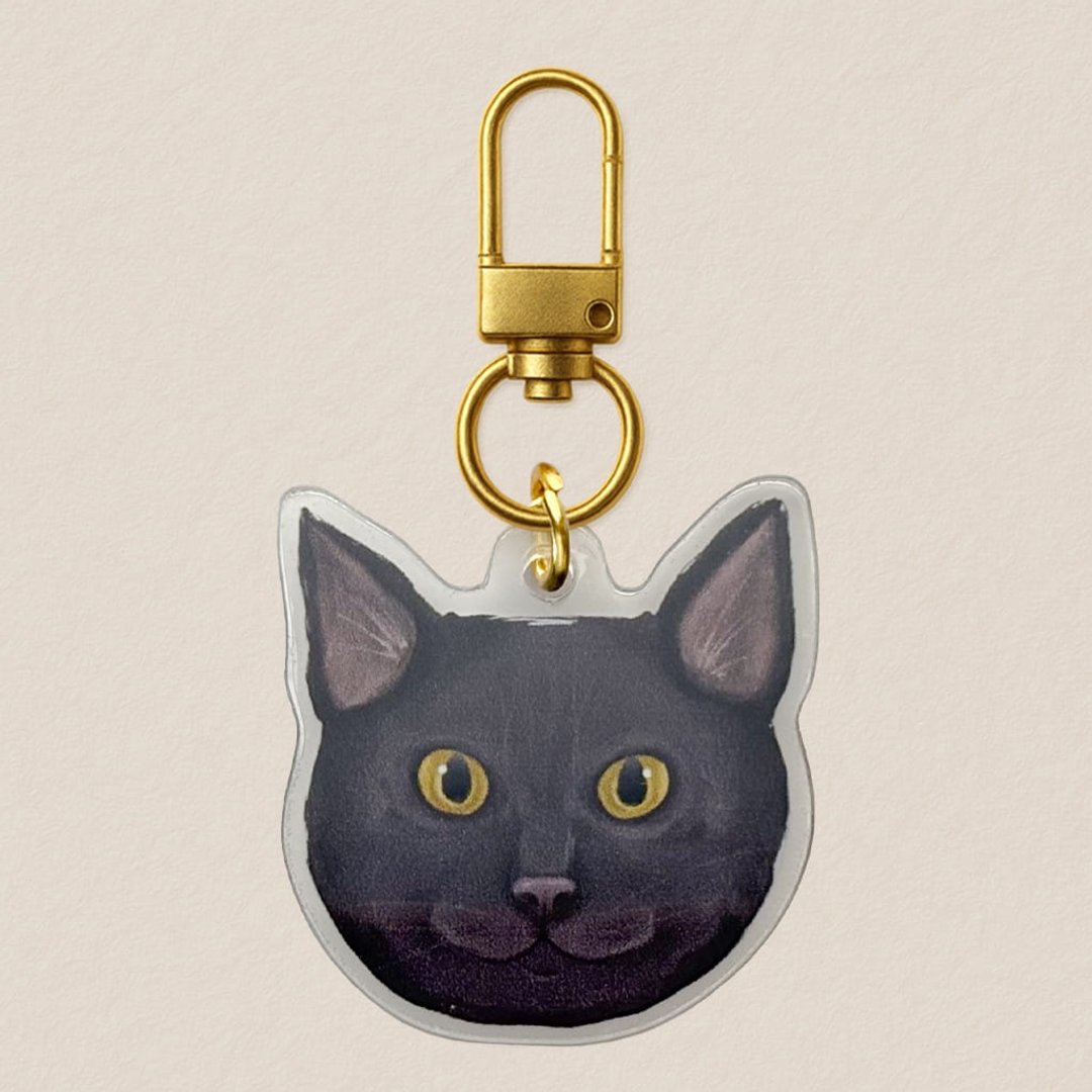 压克力吊饰-黑猫 40mm写实风格插画 - 吊饰 - 压克力 