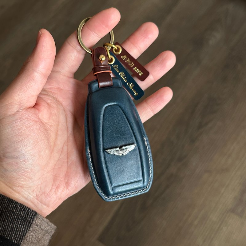 Aston martin 皮革钥匙套 DBX DBS DB11 DB12 Vantage 汽车钥匙包 - 钥匙链/钥匙包 - 真皮 黑色