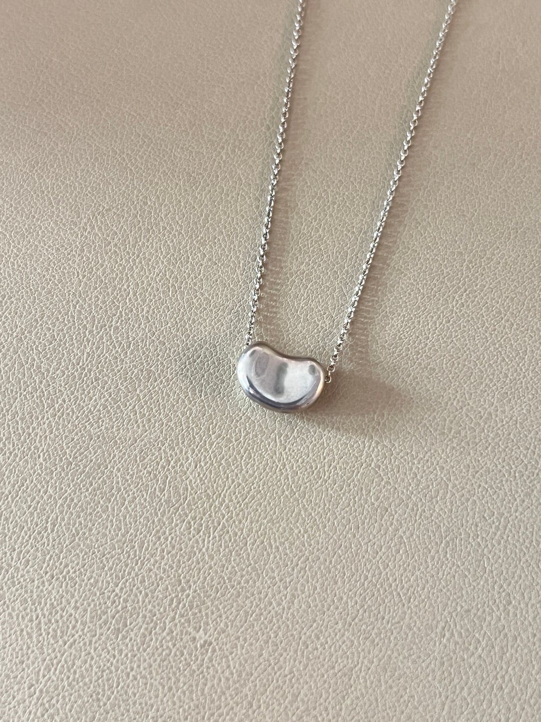 TIFFANY & CO 925 纯银经典豆子吊坠颈链 Bean design Pendan - 项链 - 纯银 银色