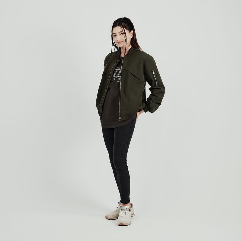 斜插袋飞行外套 - 男装外套 - 聚酯纤维 黑色