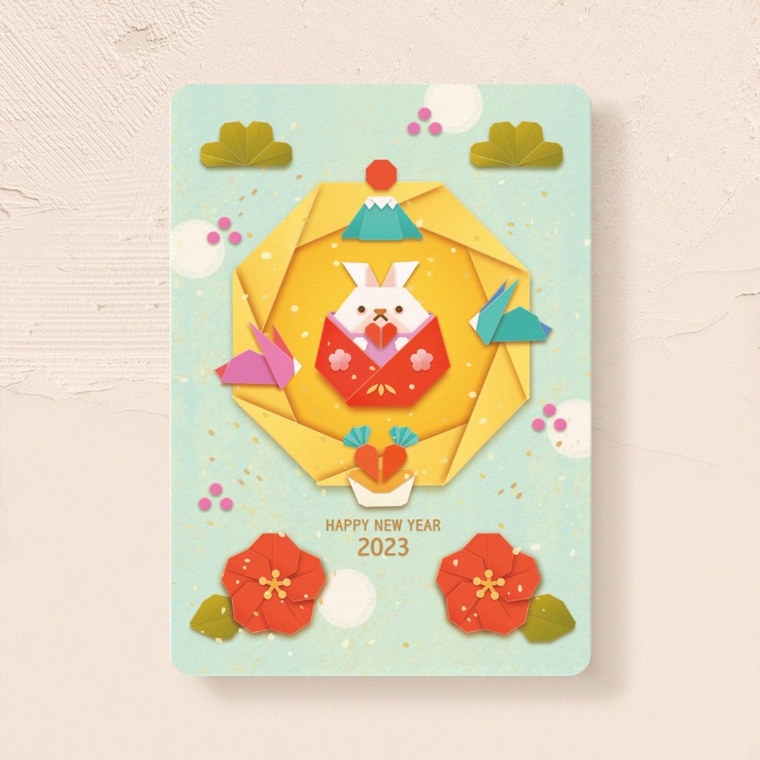 postcard-兔年贺年卡*数量限定 - 卡片/明信片 - 纸 多色