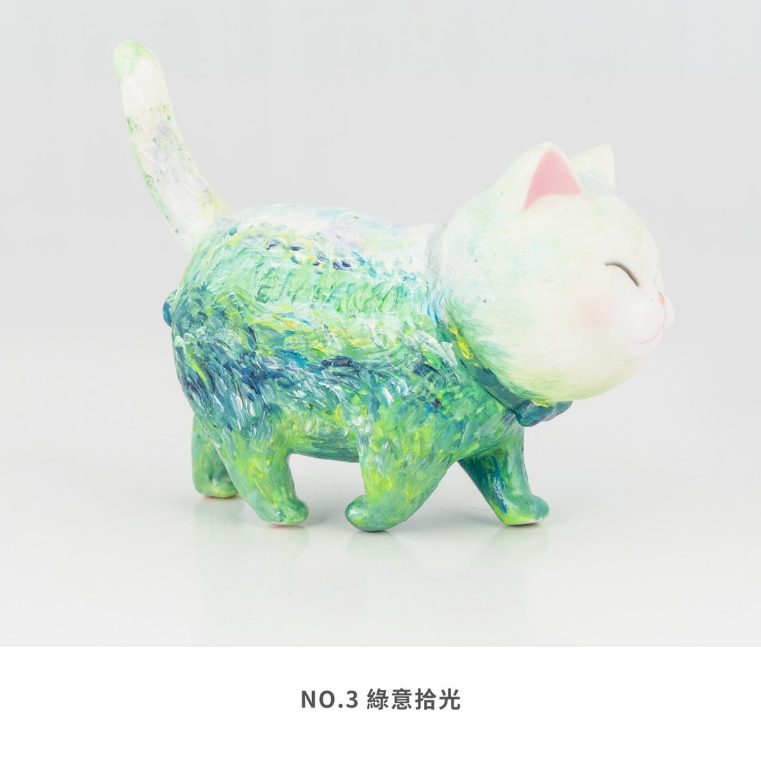 名画水彩手绘猫咪公仔【绿色系列】 - 摆饰 - 塑料 多色