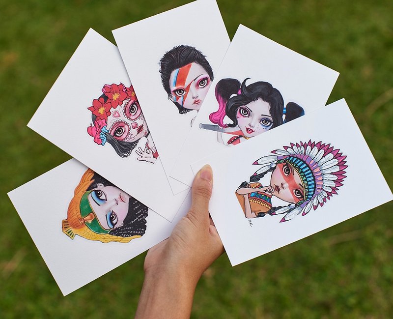 Kiddodog Postcard - Fancy set - An overdose of pop cute. - 卡片/明信片 - 纸 