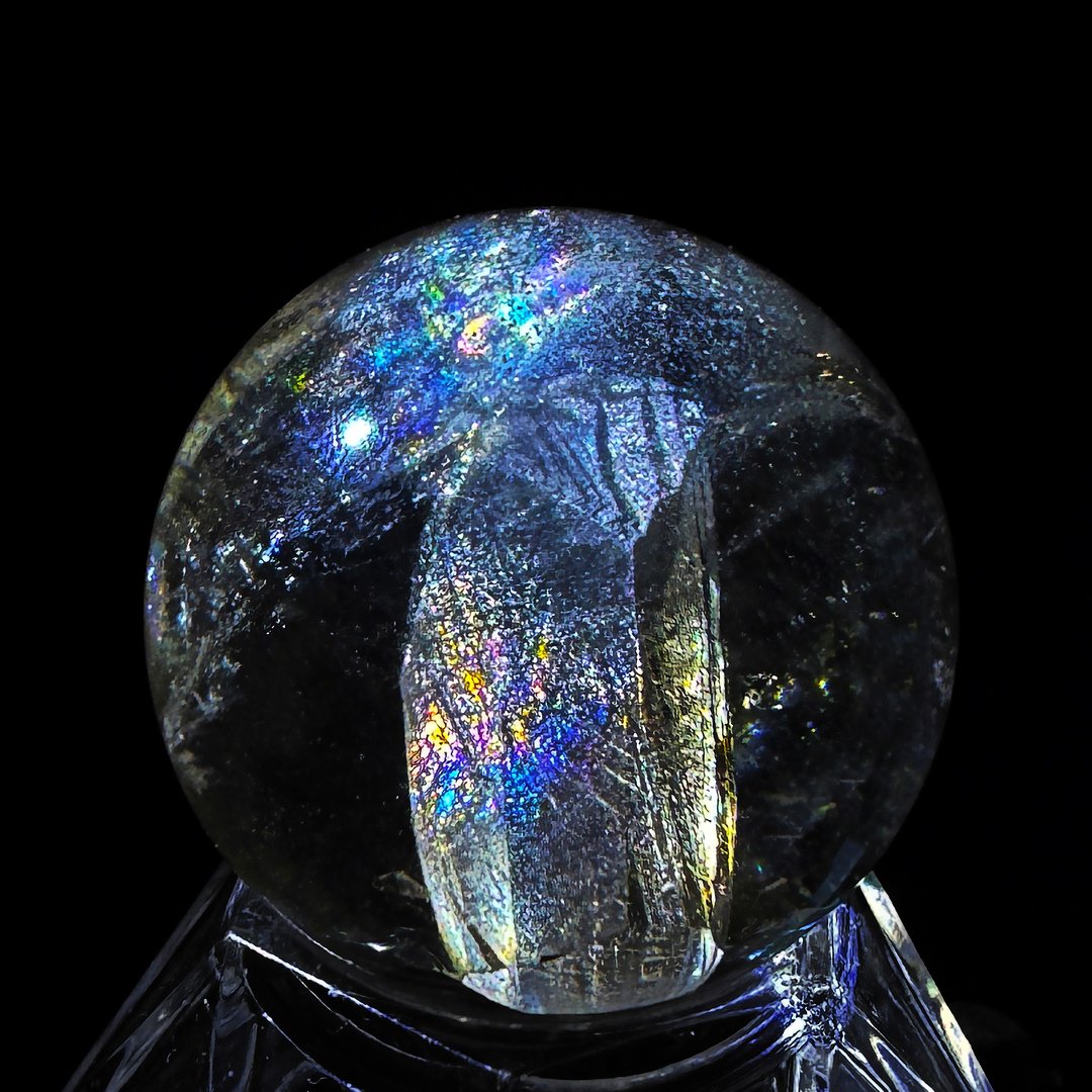收藏级 彩虹光 晶中晶 净透 高品质 稀有 水晶球 水晶中的 舍利子 - 项链 - 水晶 多色