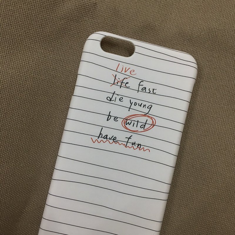 live fast/硬壳/文字手机壳iphone,HTC,Samsung,Sony,Zenfone,Oppo,小米 - 手机壳/手机套 - 塑料 白色
