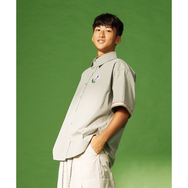 RENASCENCE 绿色贴饰衬衫 - 男装衬衫 - 棉．麻 绿色