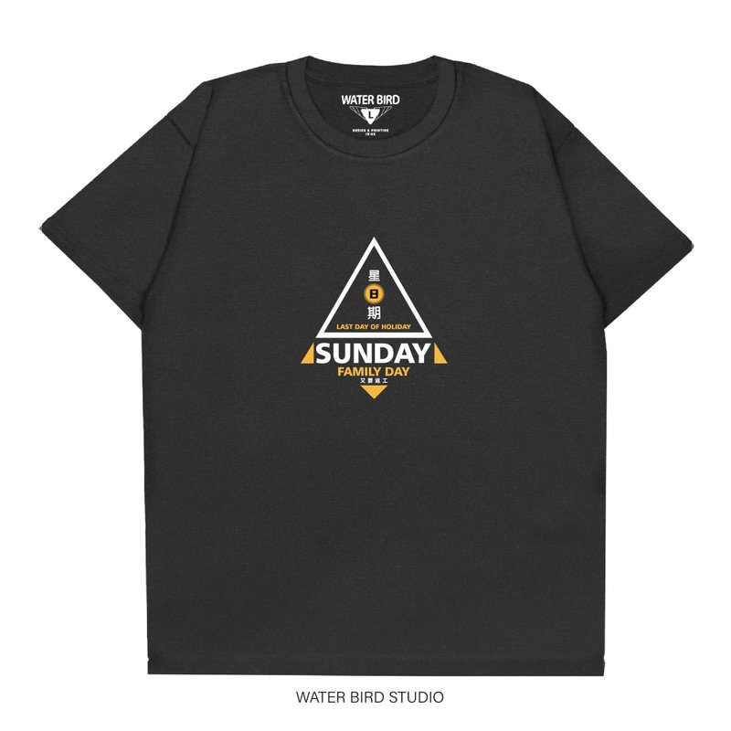 星期日 - T-Shirt - 男装上衣/T 恤 - 棉 黑色