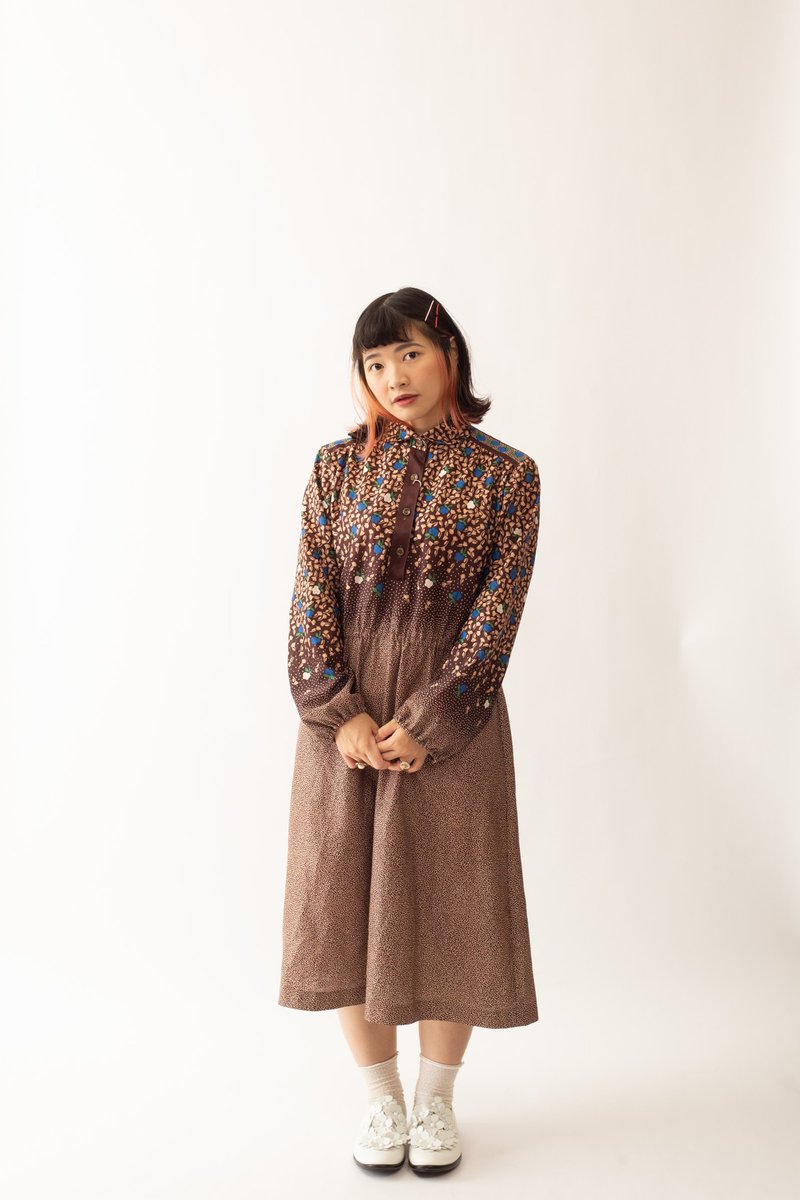 Vintage American dress 古着美式洋装【初恋贩卖所】B621 - 洋装/连衣裙 - 聚酯纤维 