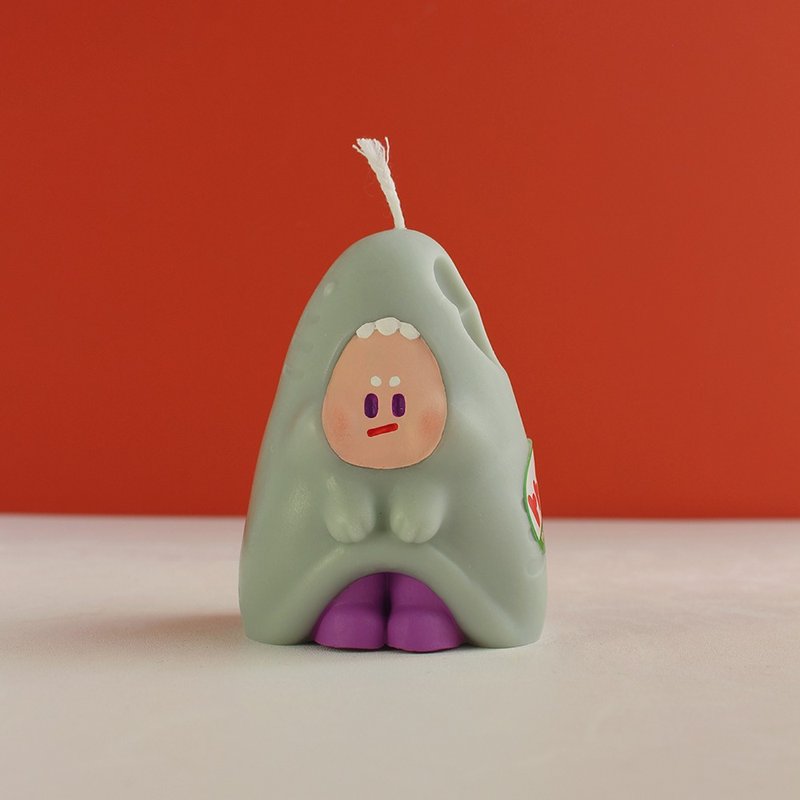 灰色卜卜鯊  手作香氛蠟燭 沈香琥珀香味 - 香薰/精油/线香 - 蜡 