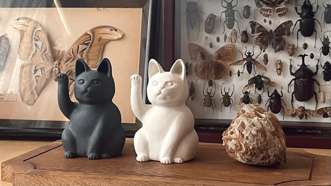 正气凛然招财猫猫 - 摆饰 - 陶 白色