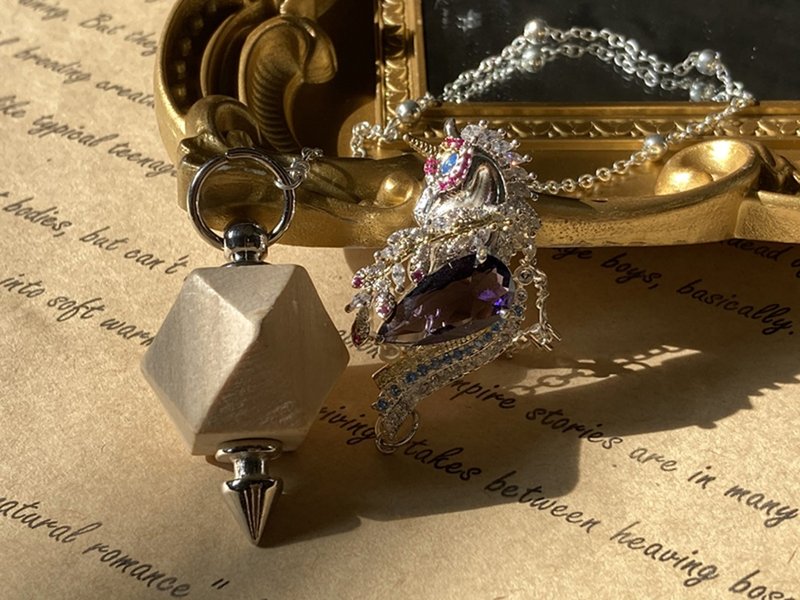 【幻紫独角兽。榉木灵摆】紫托帕石、莱茵石|快速稳定、长链灵摆 - 项链 - 其他材质 紫色