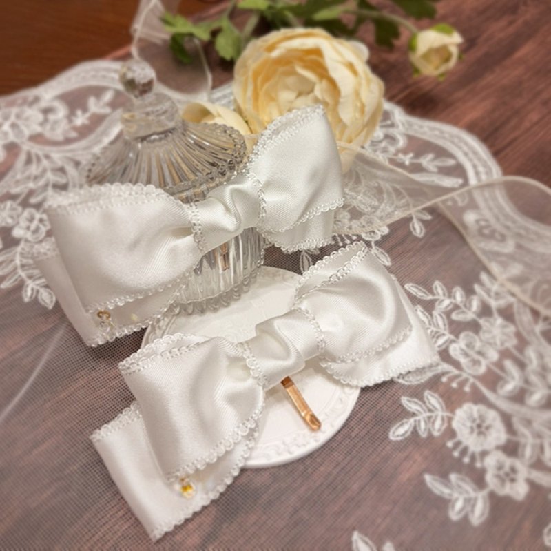 【誓言泪滴】发插 │马尾插 │手作蝴蝶结发饰 - 发饰 - 其他材质 白色