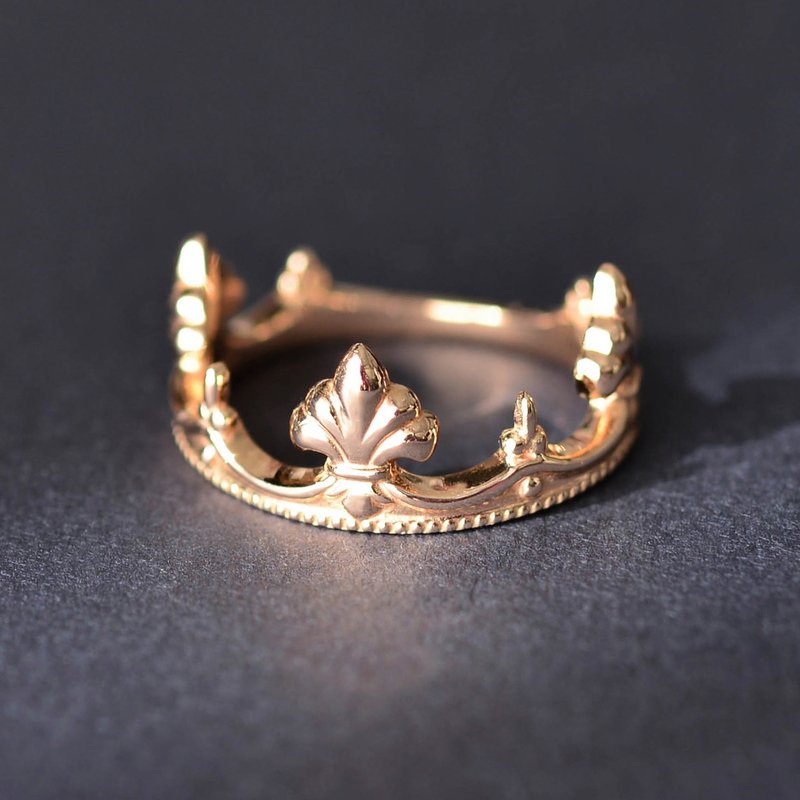 K14PG 皇冠 - 戒指 - 其他金属 金色