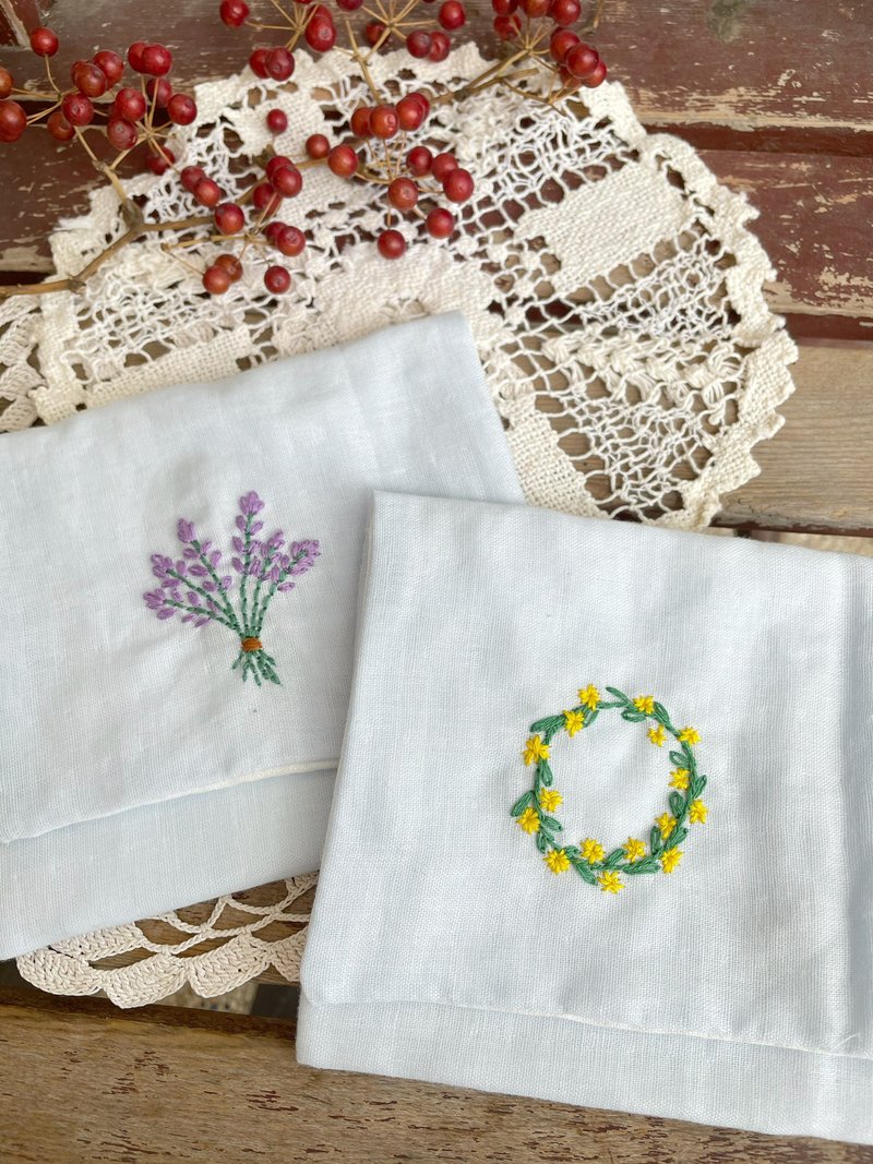 【好日手作】【体验】【两人成行】二纱收纳袋刺绣课程/母亲节礼 - 编织/羊毛毡/布艺 - 棉．麻 